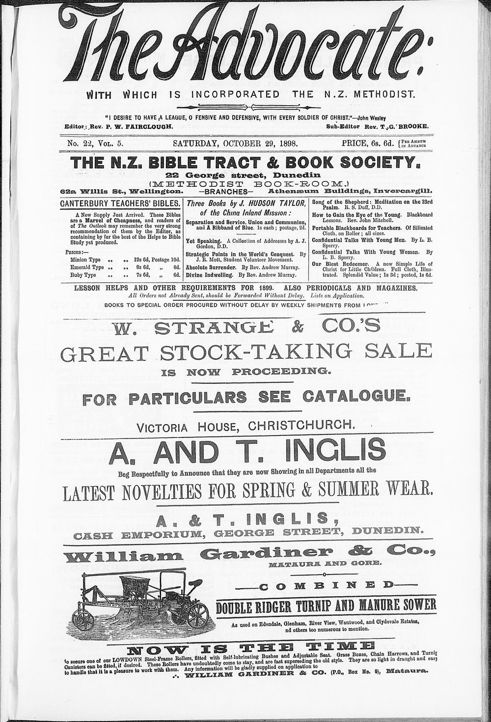 The Advocate: 29th October 1898