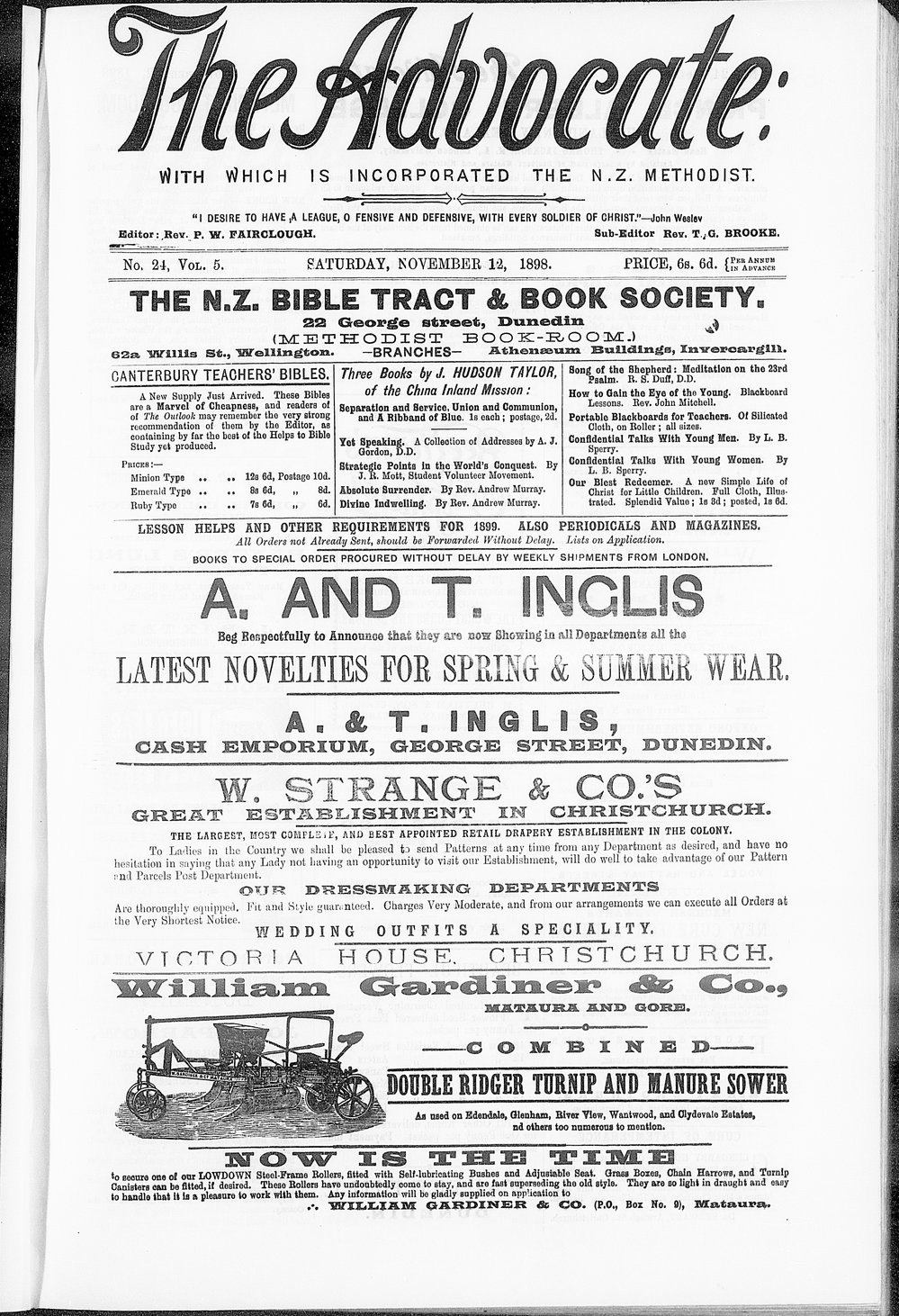The Advocate: 12th November 1898