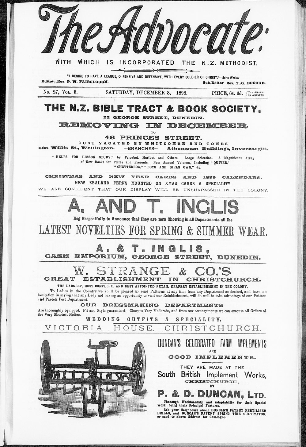 The Advocate: 3rd December 1898