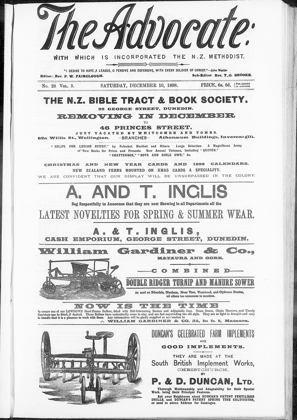 The Advocate: 10th December 1898