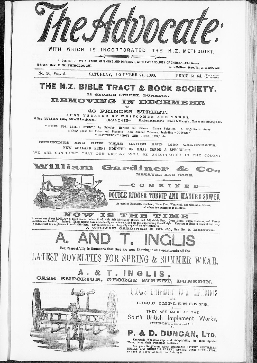 The Advocate: 24th December 1898