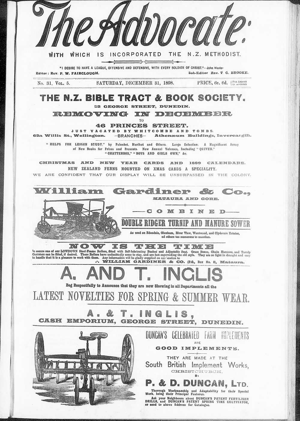 The Advocate: 31st December 1898