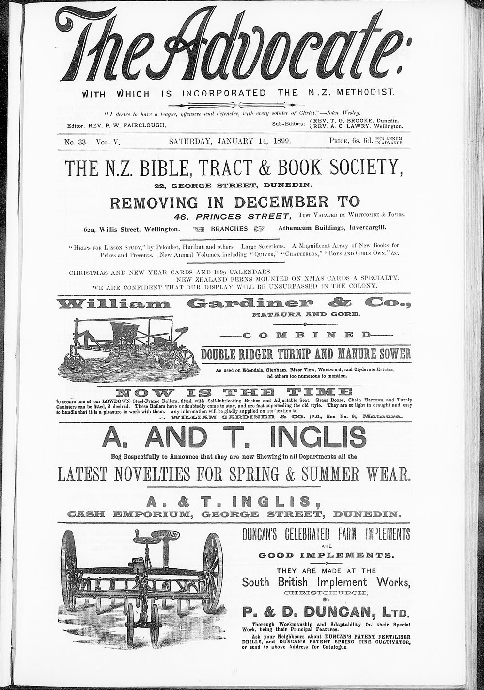 The Advocate: 14th January 1899