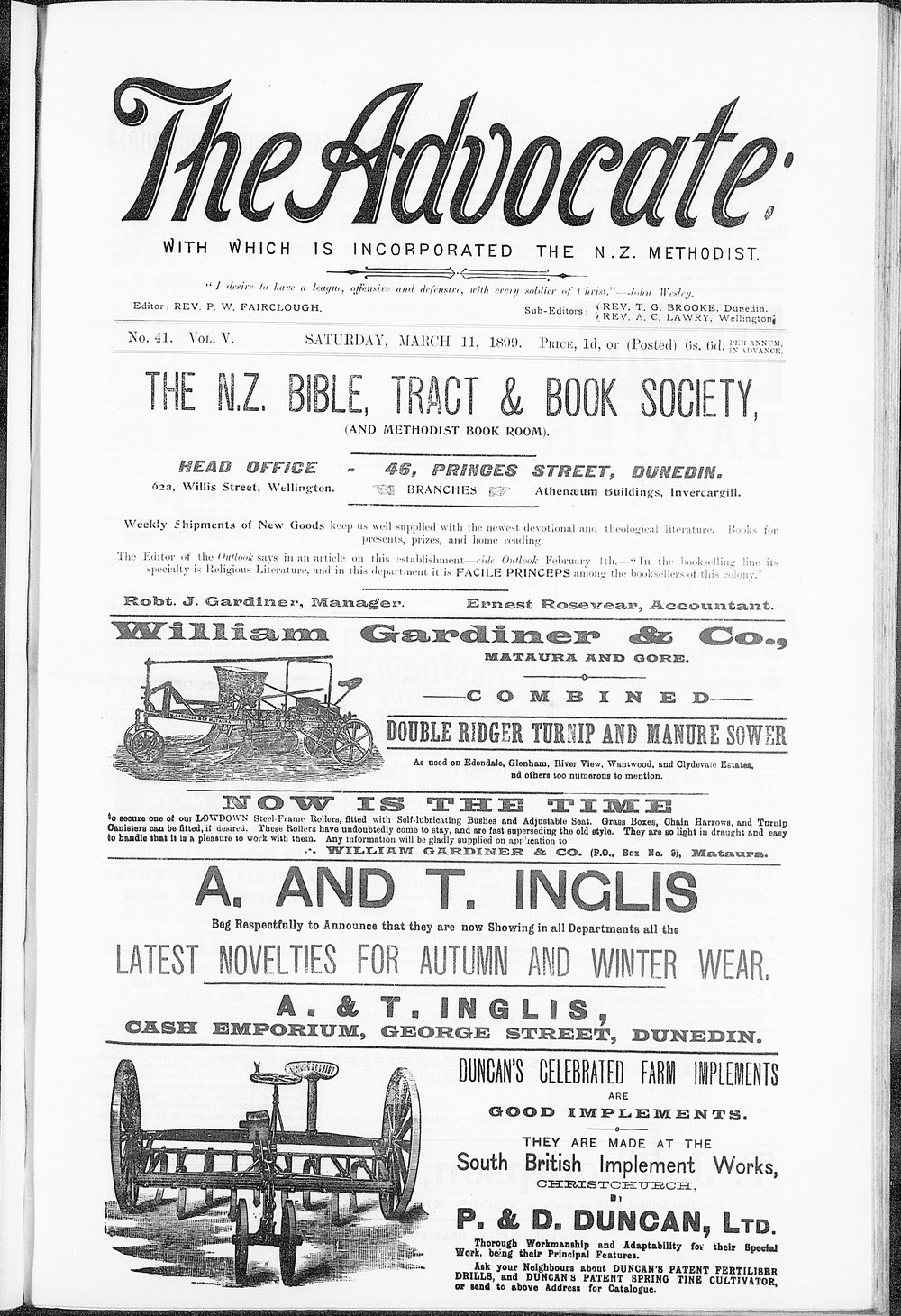 The Advocate: 11th March 1899
