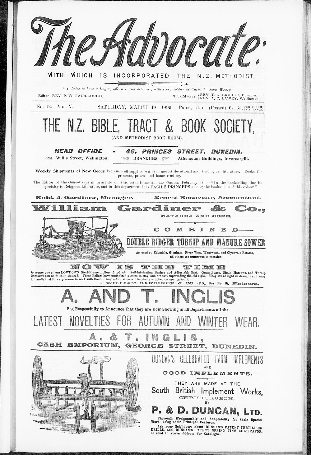 The Advocate: 18th March 1899