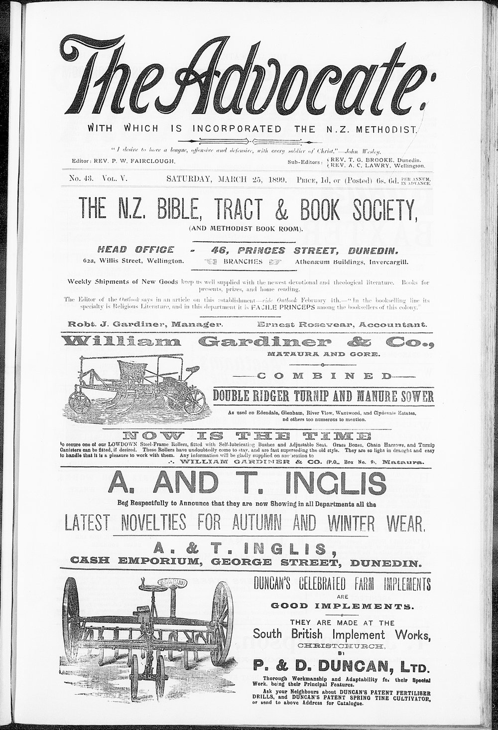 The Advocate: 25th March 1899