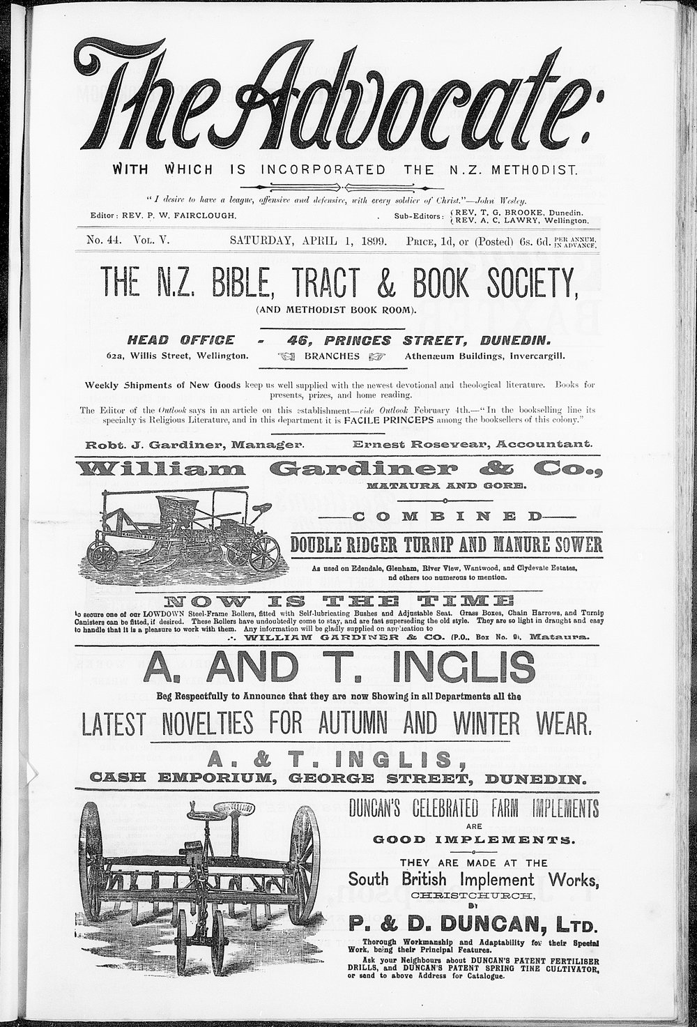 The Advocate: 1st April 1899