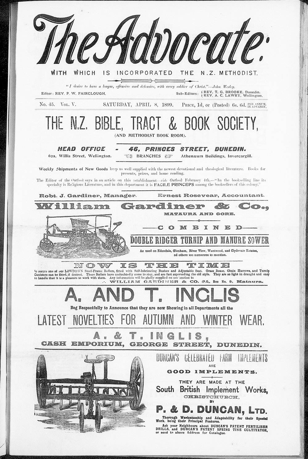 The Advocate: 8th April 1899