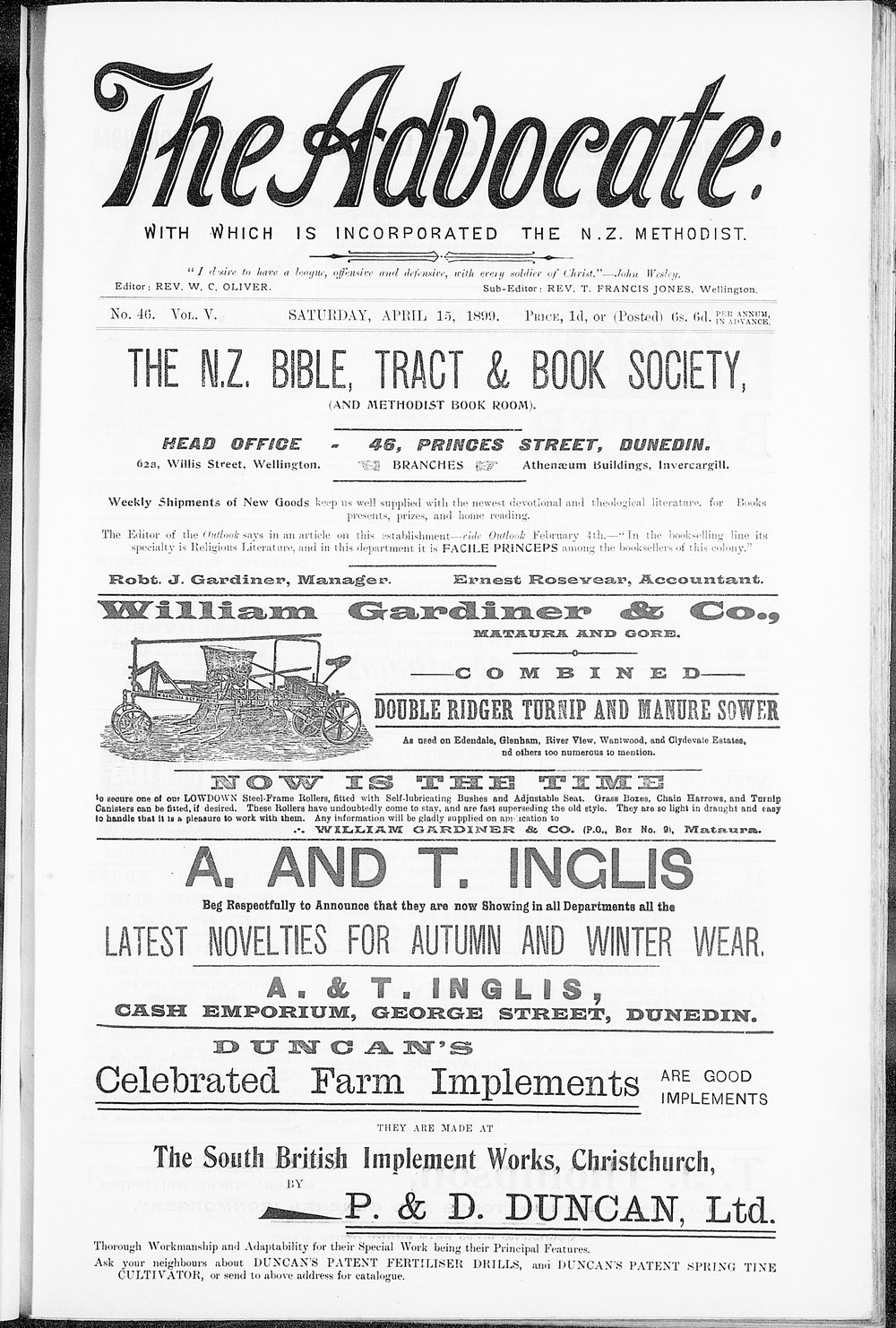 The Advocate: 15th April 1899