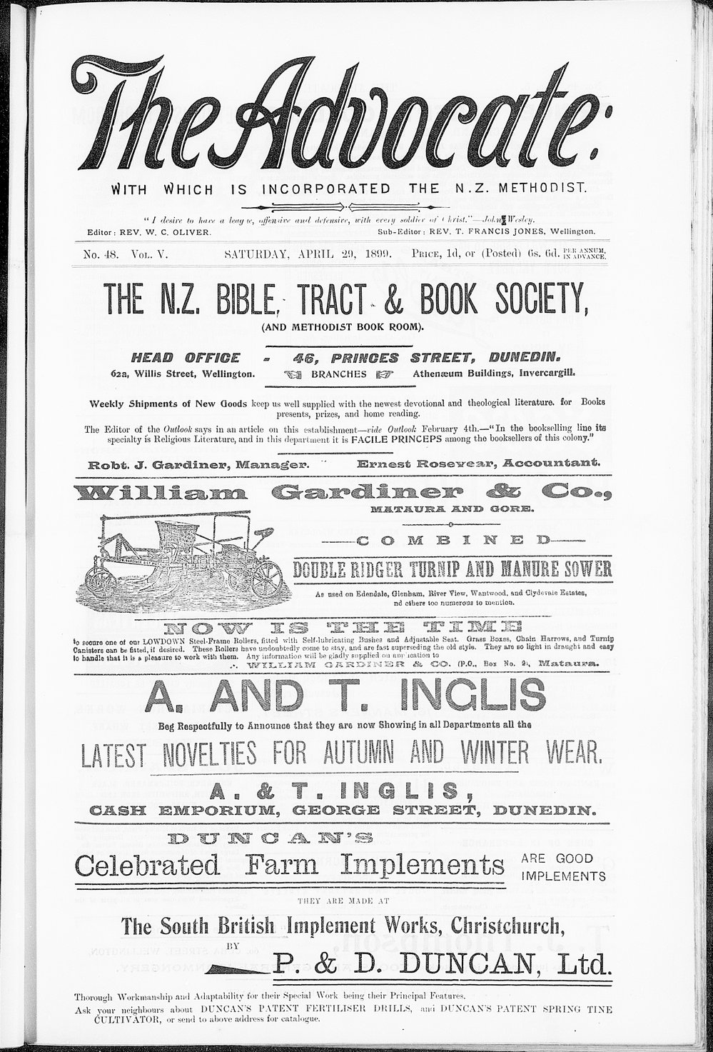 The Advocate: 29th April 1899