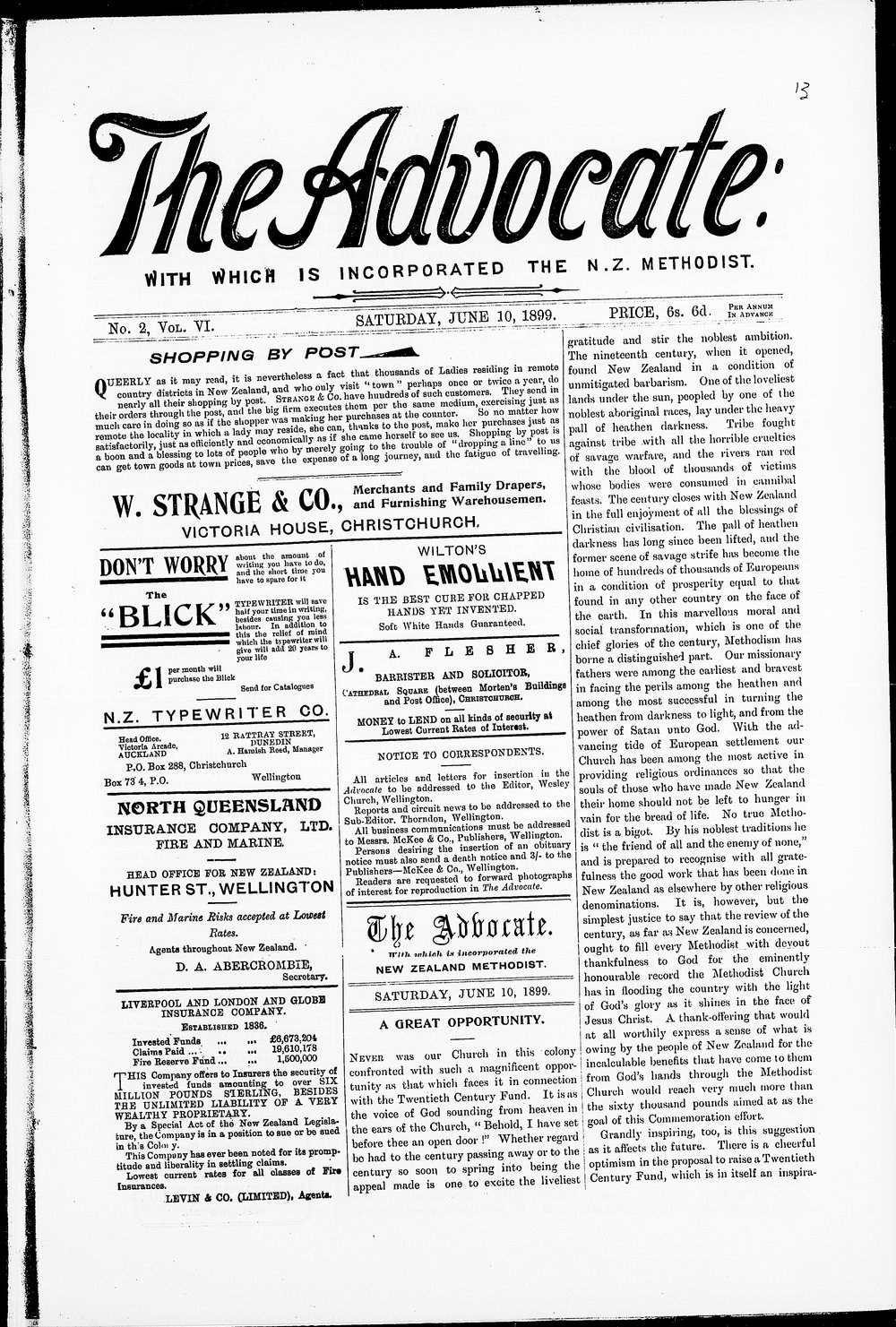 The Advocate: 10th June 1899