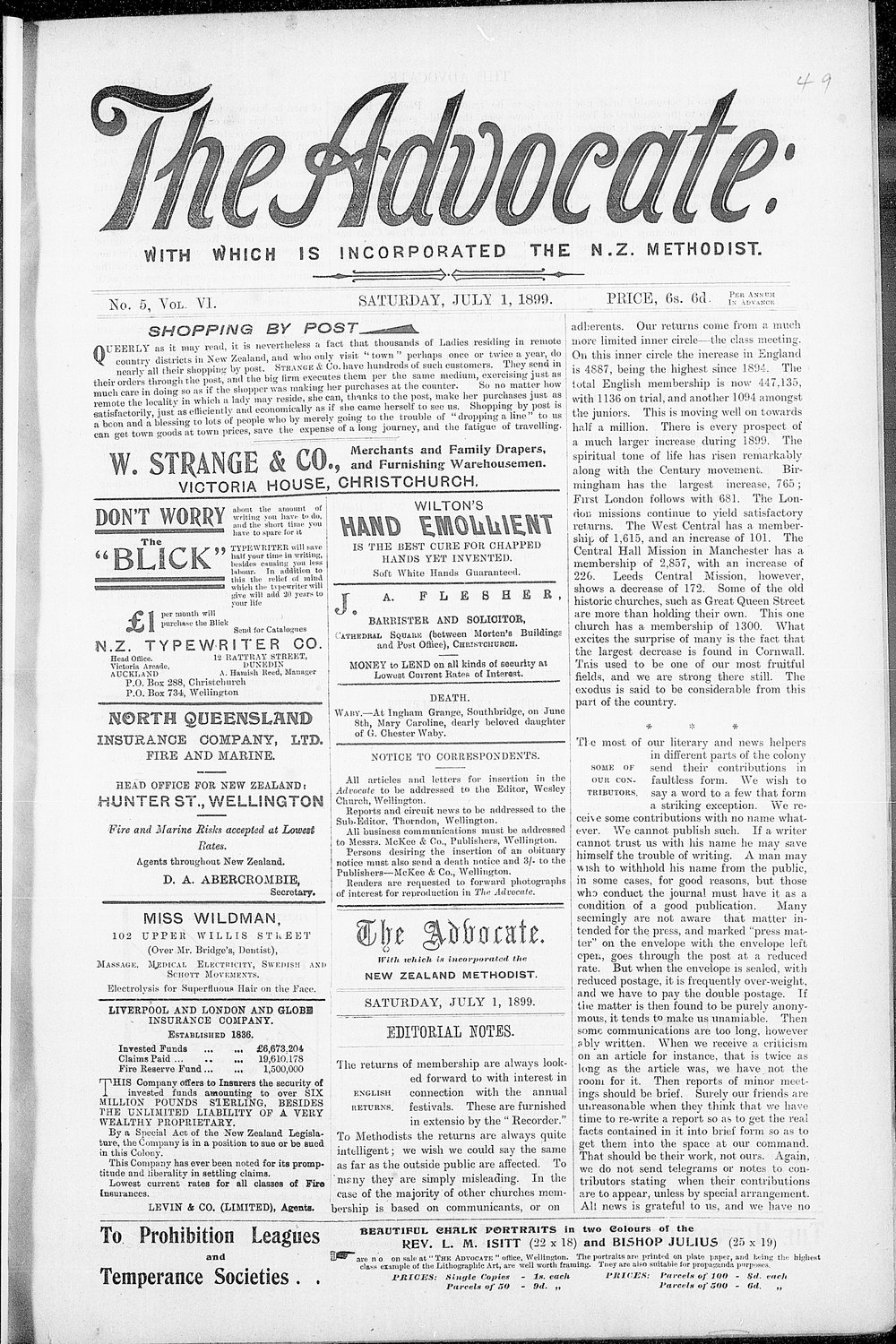 The Advocate: 1st July 1899