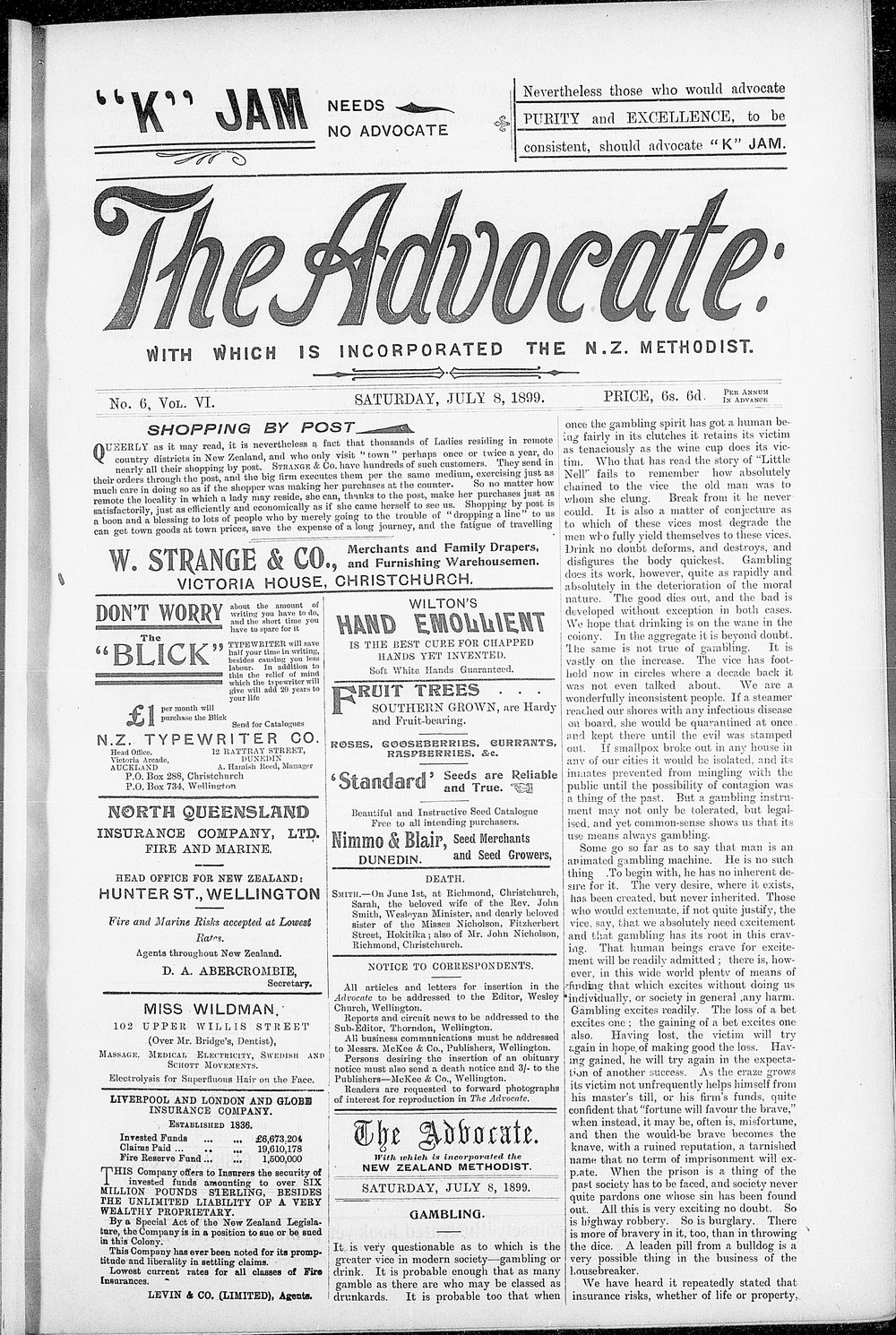 The Advocate: 8th July 1899