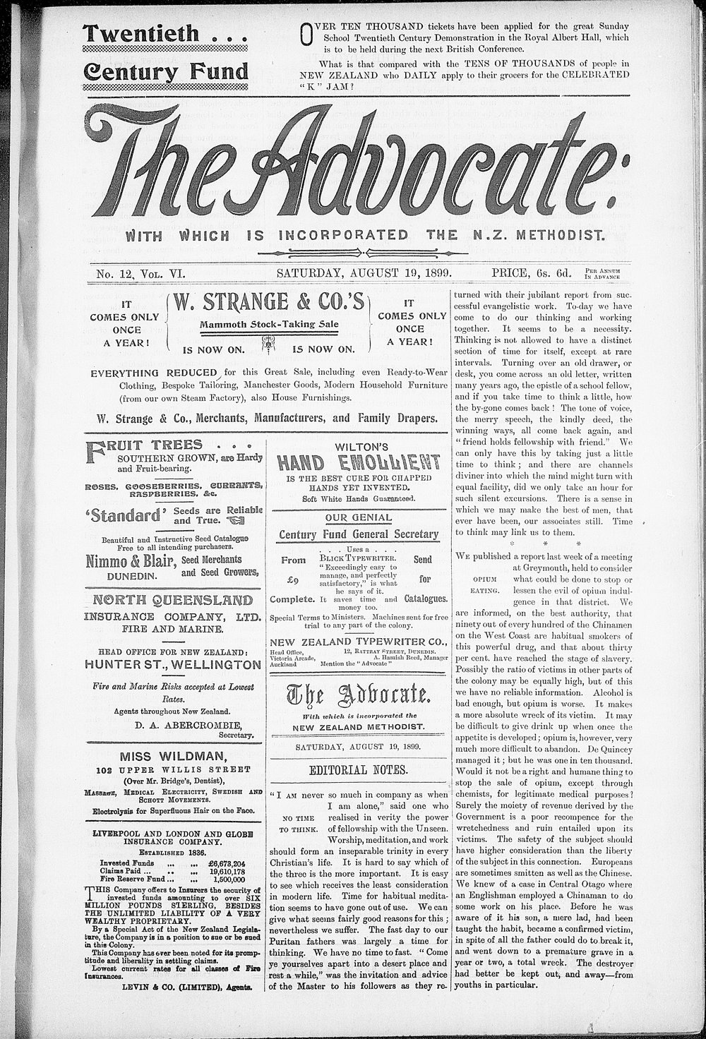 The Advocate: 19th August 1899