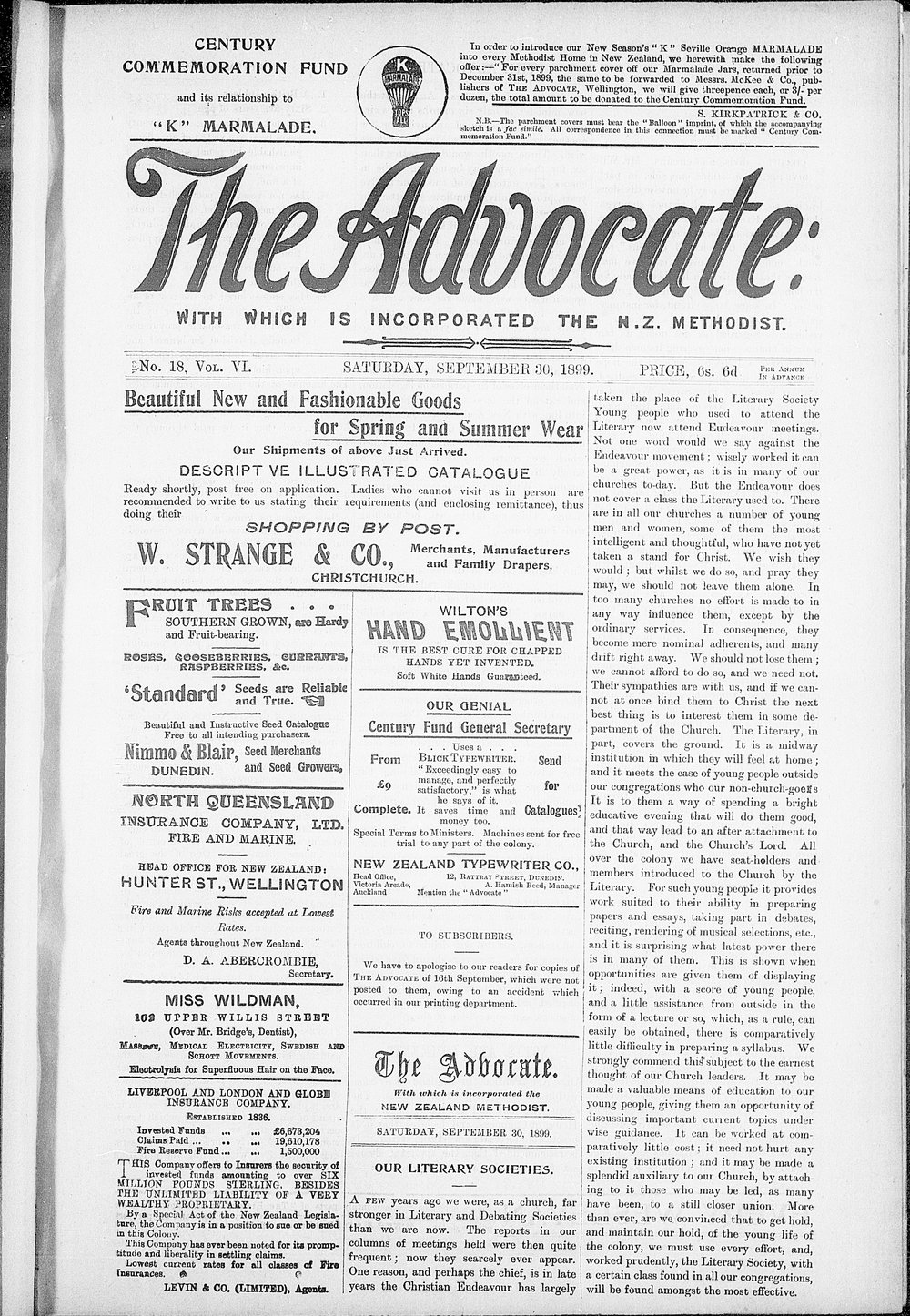 The Advocate: 30th September 1899