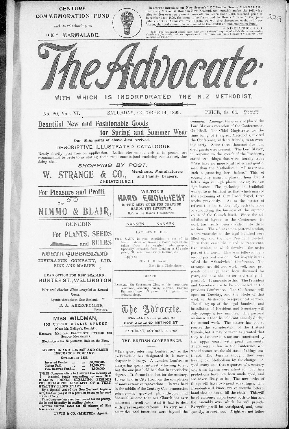 The Advocate: 14th October 1899