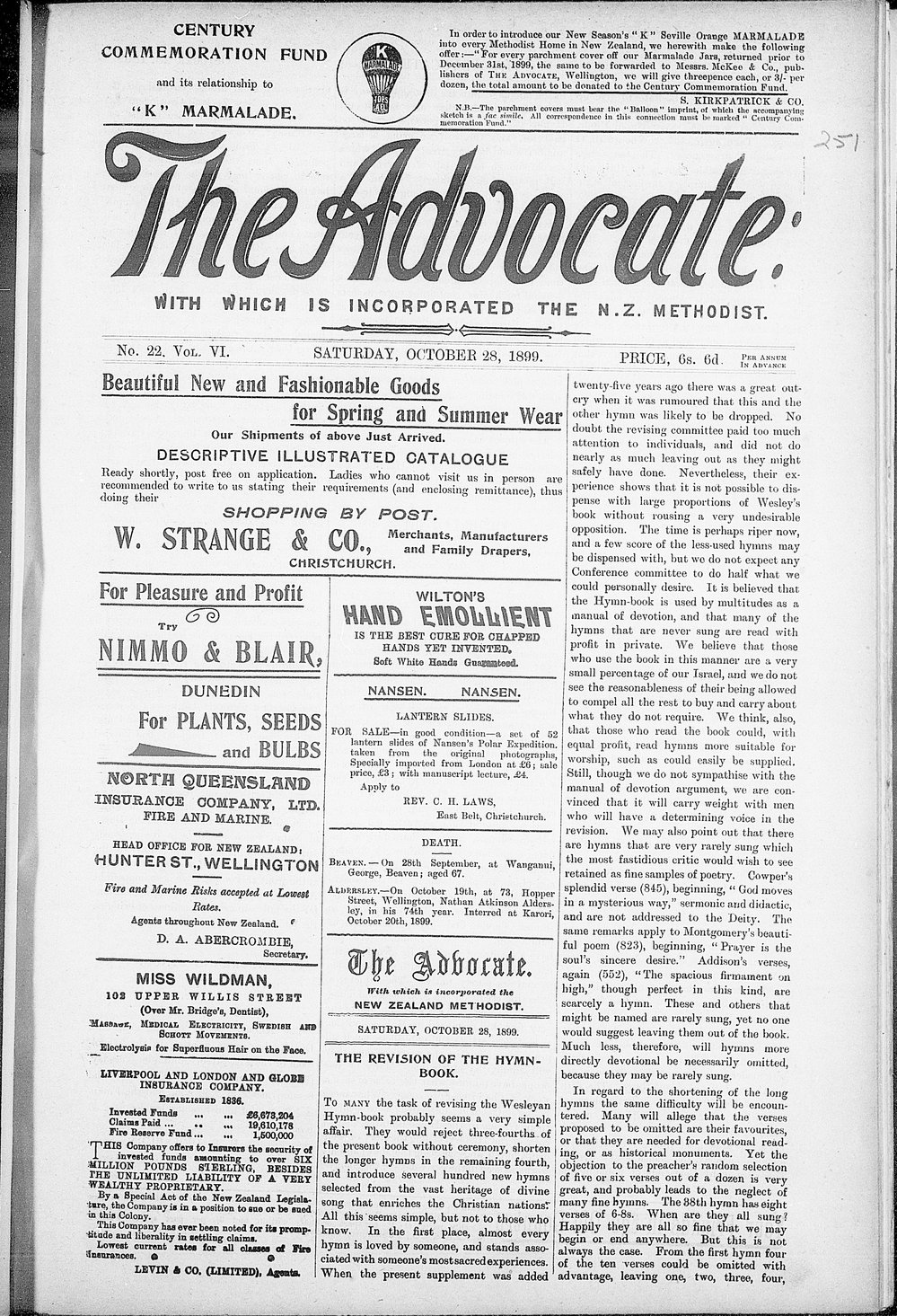 The Advocate: 28th October 1899