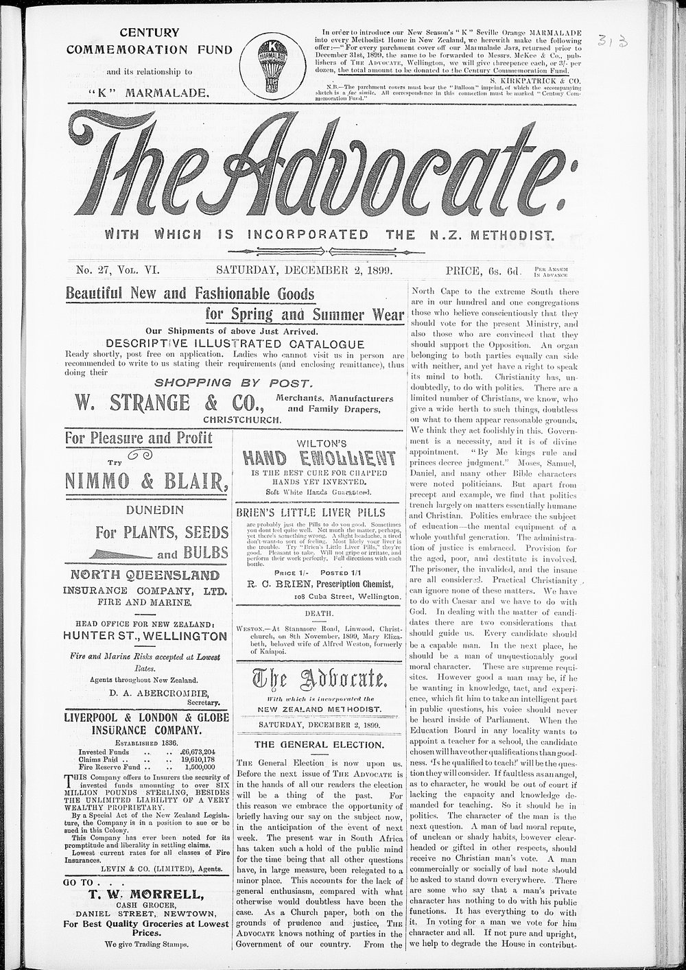 The Advocate: 2nd December 1899