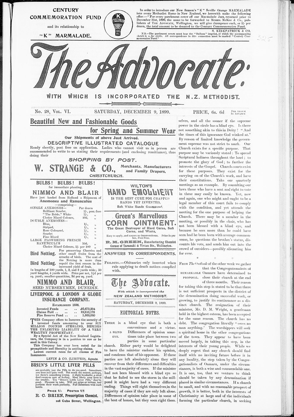 The Advocate: 9th December 1899