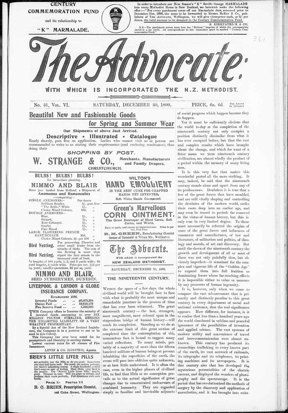 The Advocate: 30th December 1899