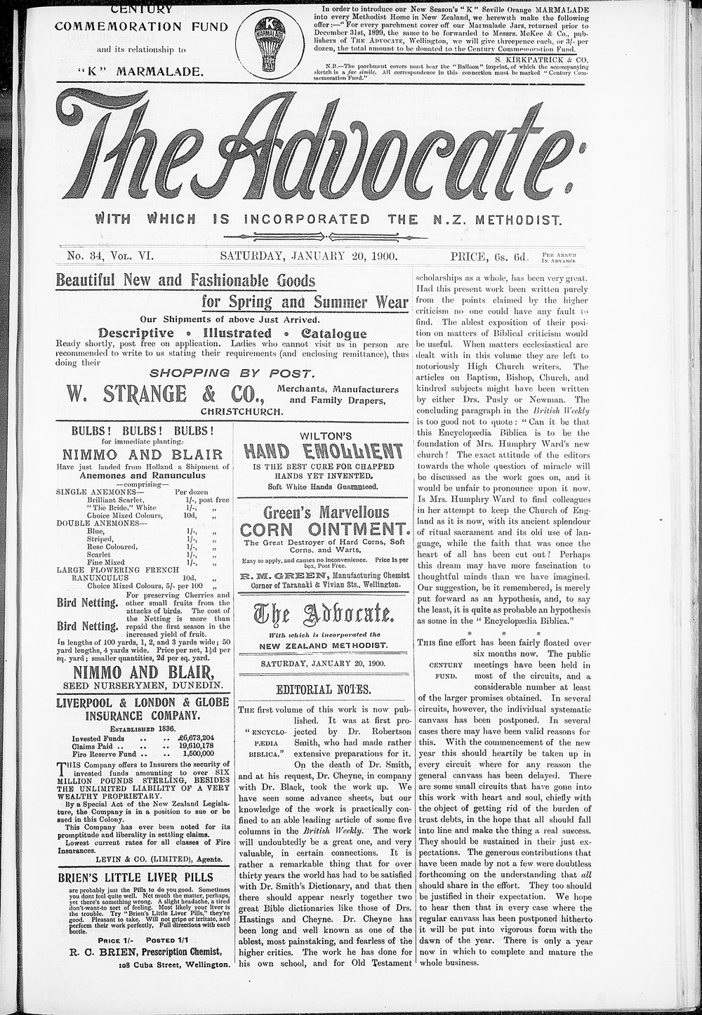 The Advocate: 20th January 1900