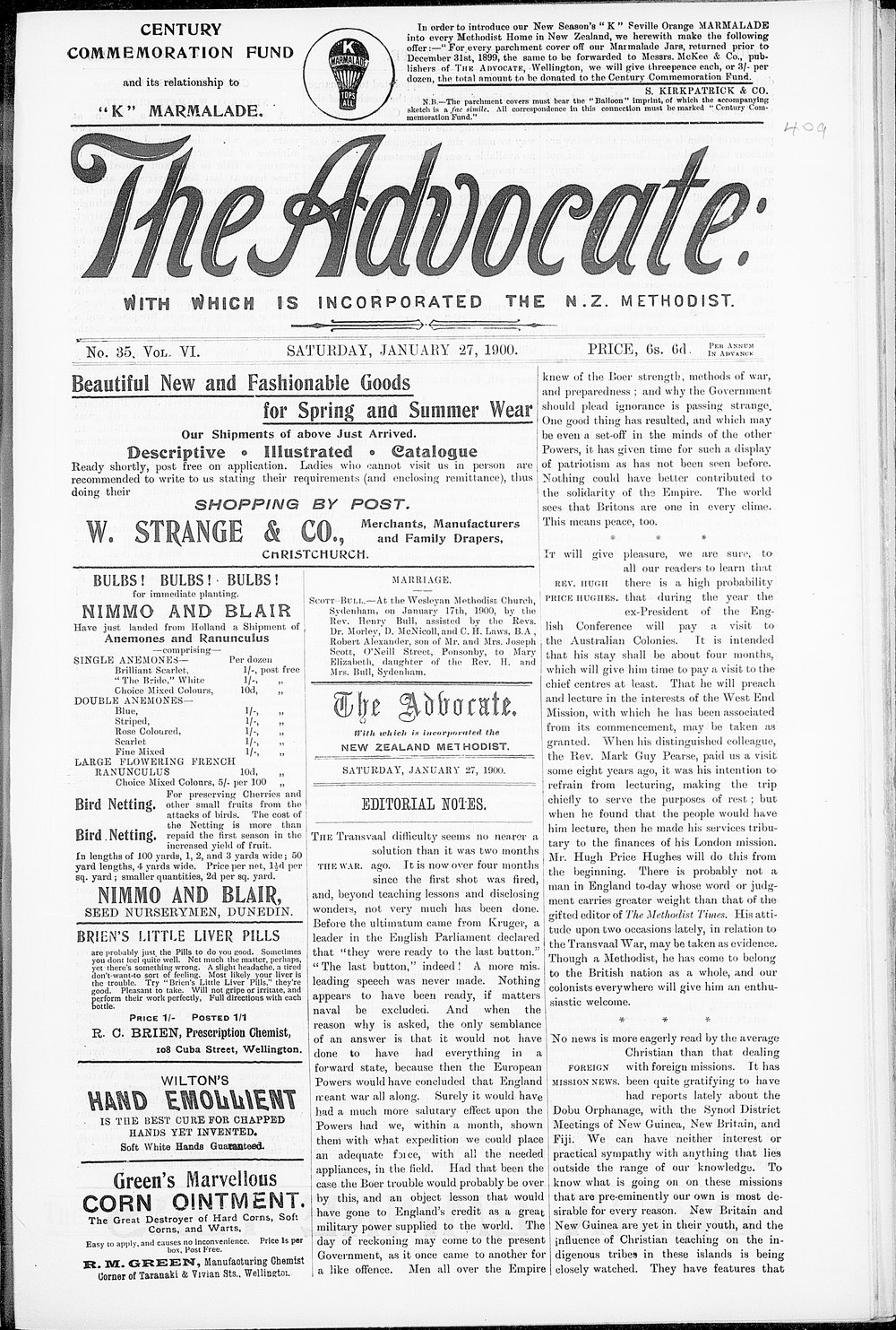 The Advocate: 27th January 1900