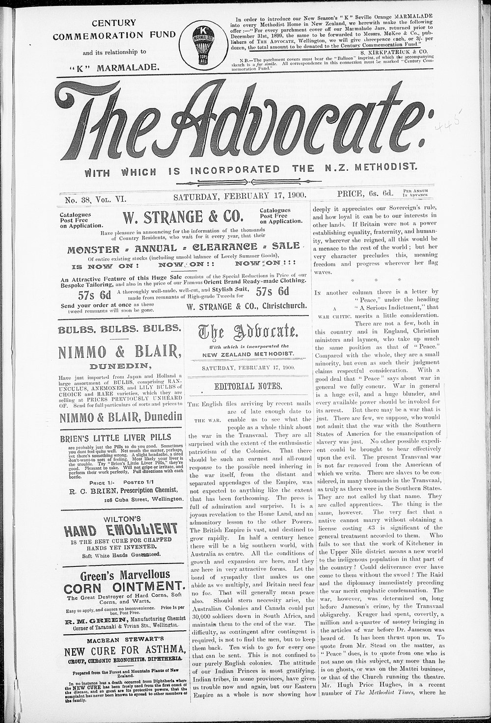 The Advocate: 17th February 1900