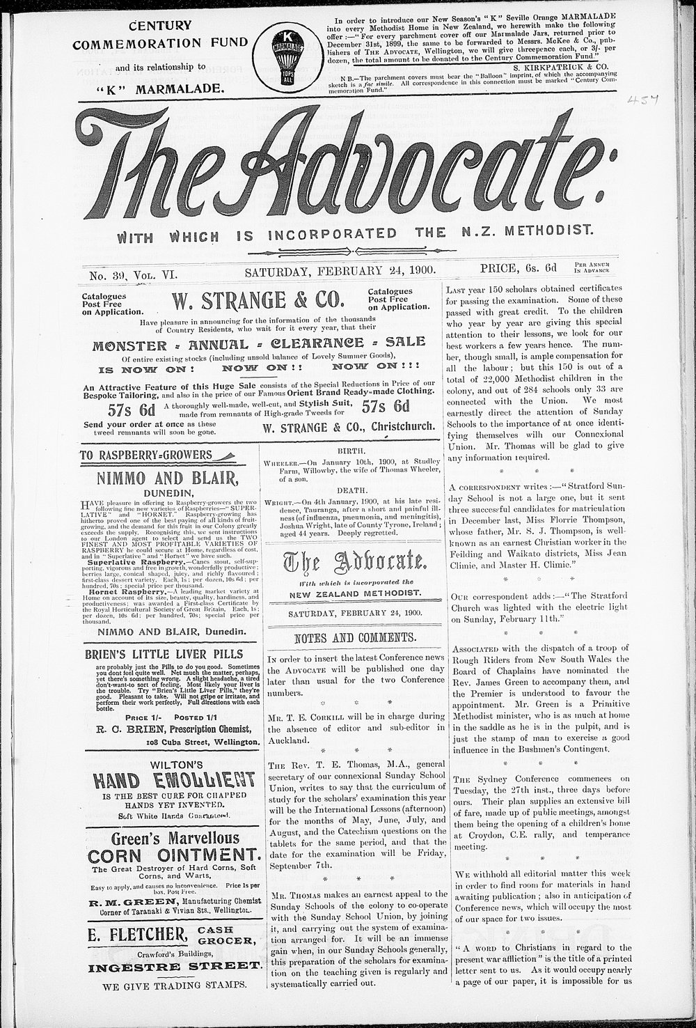 The Advocate: 24th February 1900