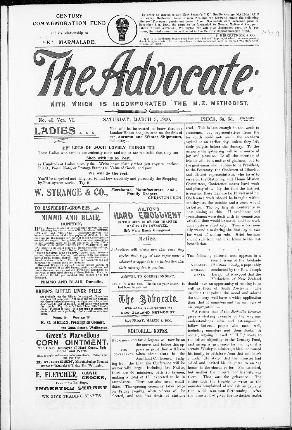 The Advocate: 3rd March 1900