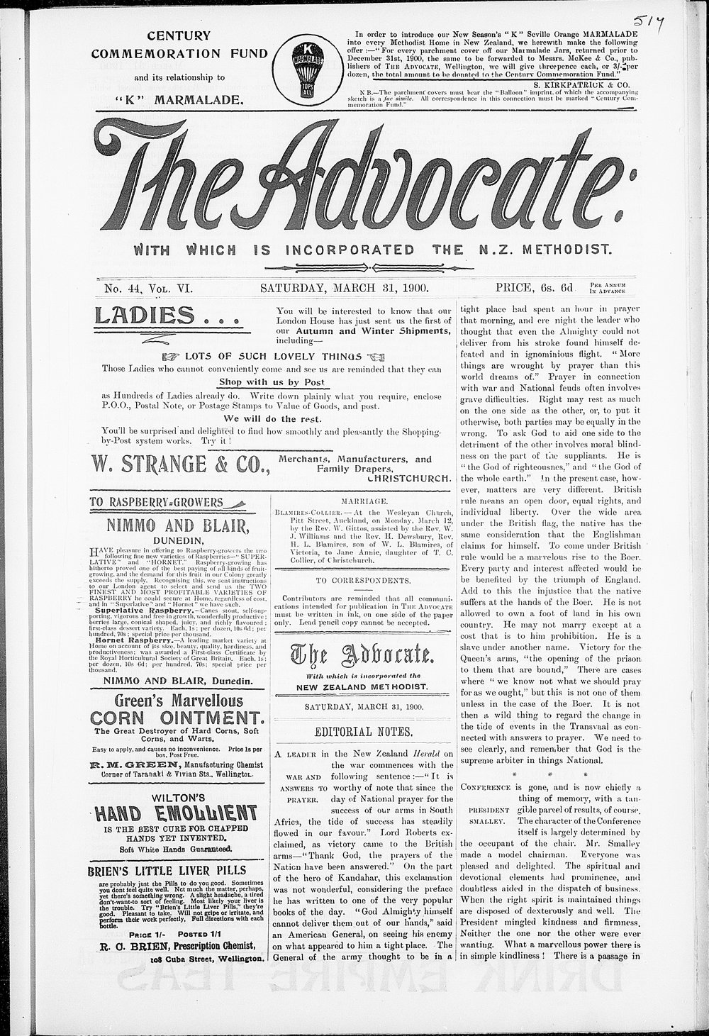 The Advocate: 31st March 1900