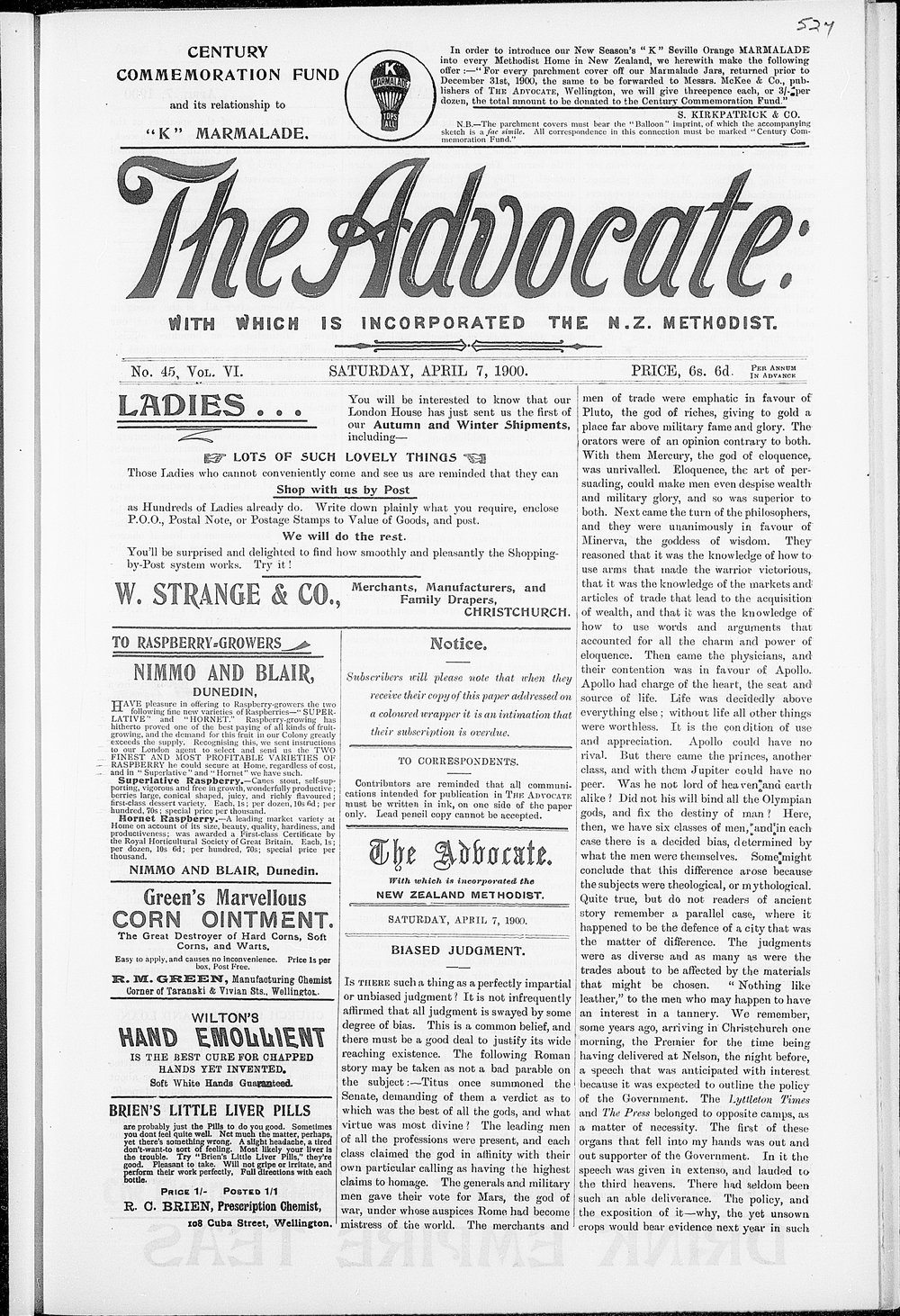 The Advocate: 7th April 1900