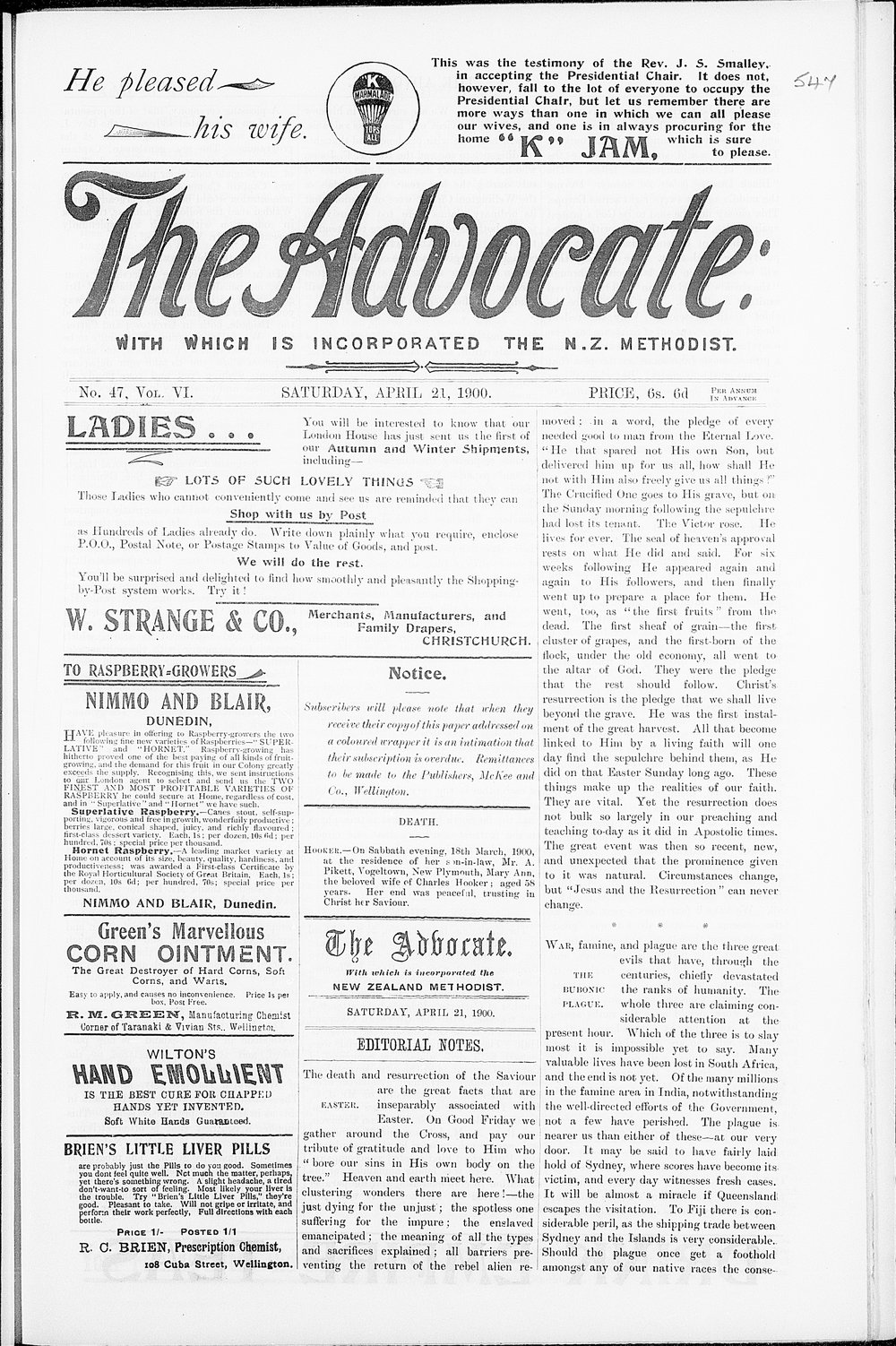 The Advocate: 21st April 1900