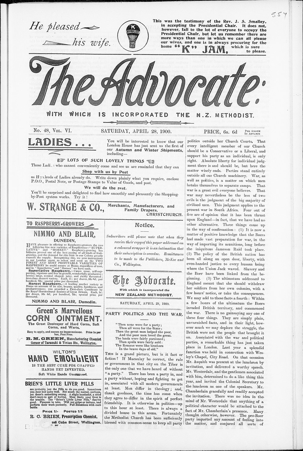 The Advocate: 28th April 1900