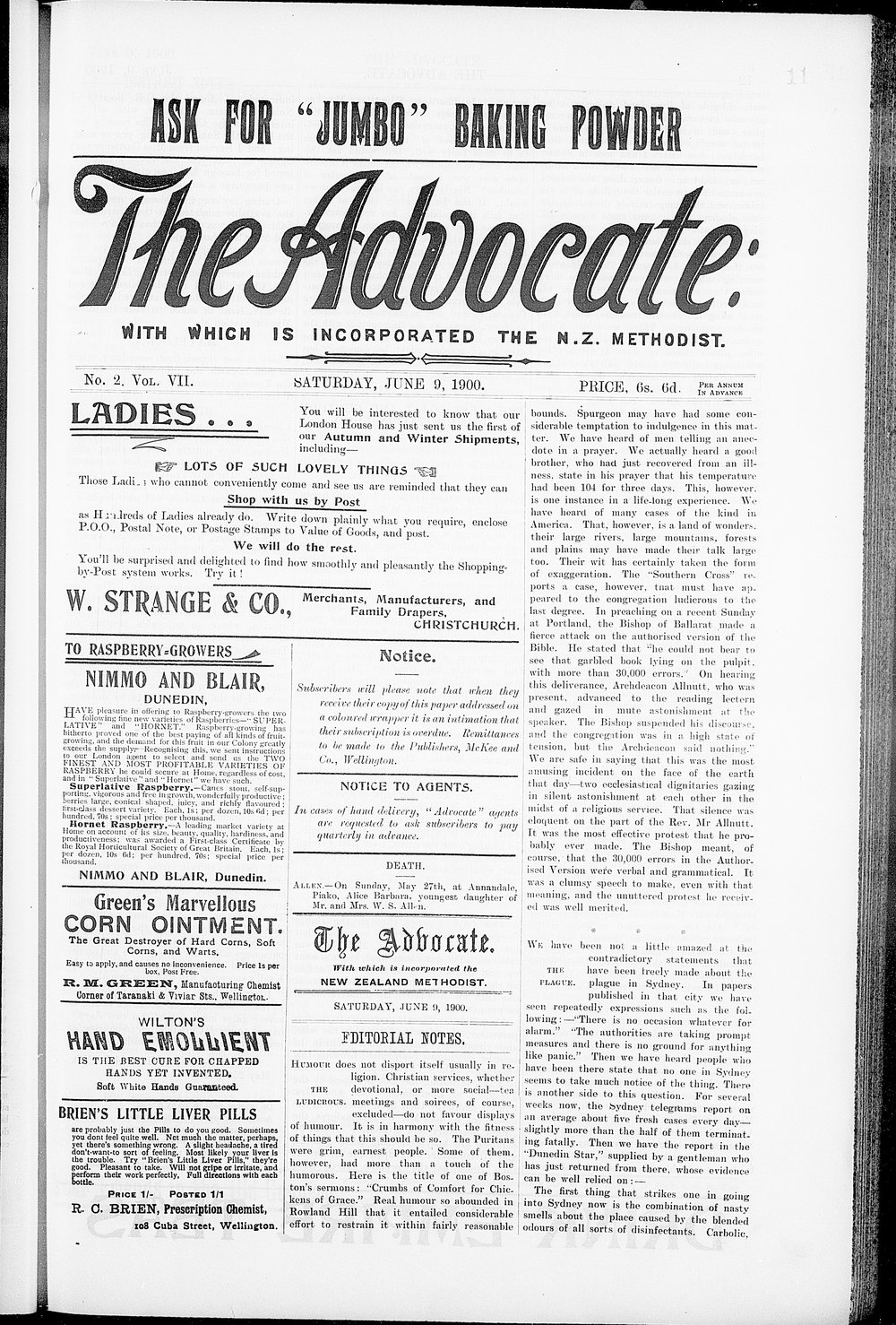 The Advocate: 9th June 1900
