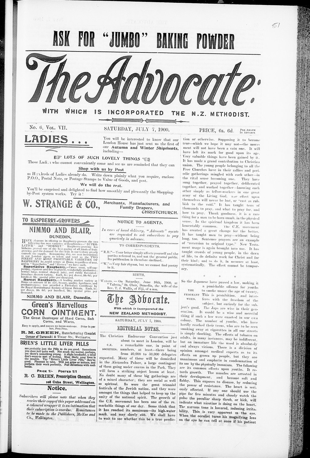 The Advocate: 7th July 1900