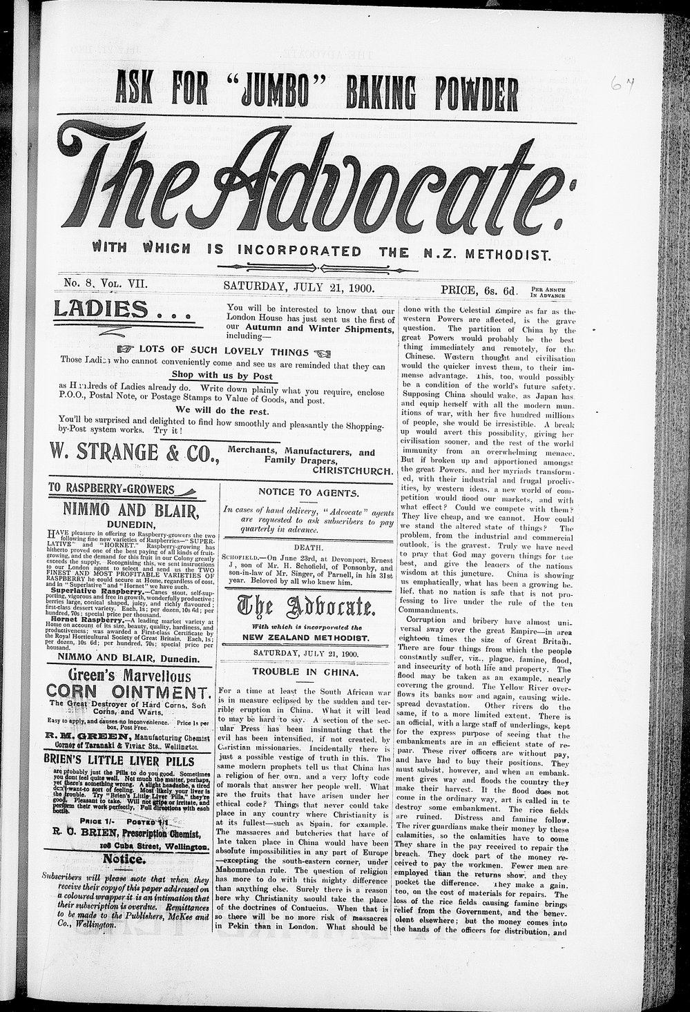 The Advocate: 21st July 1900