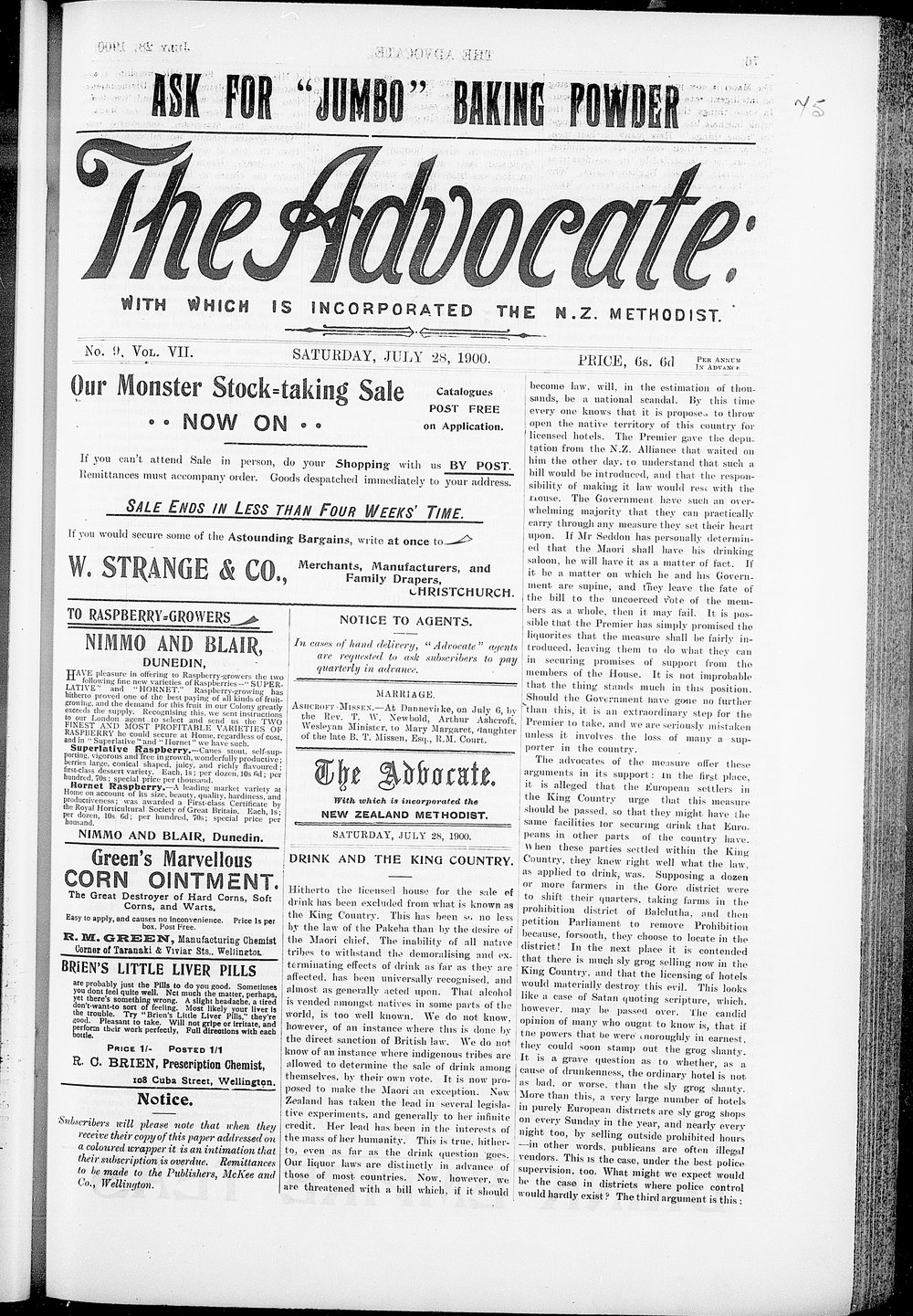 The Advocate: 28th July 1900