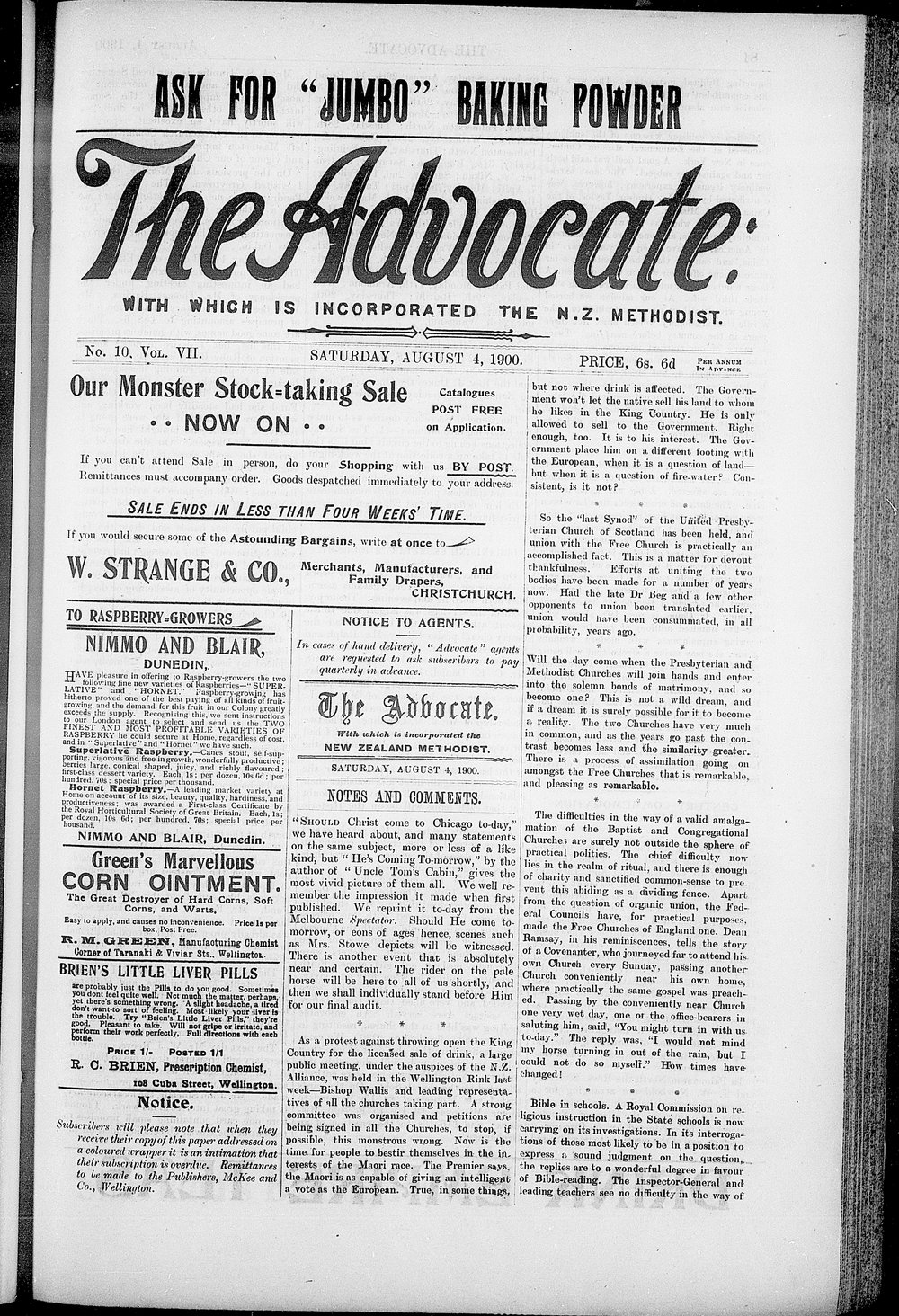 The Advocate: 4th August 1900
