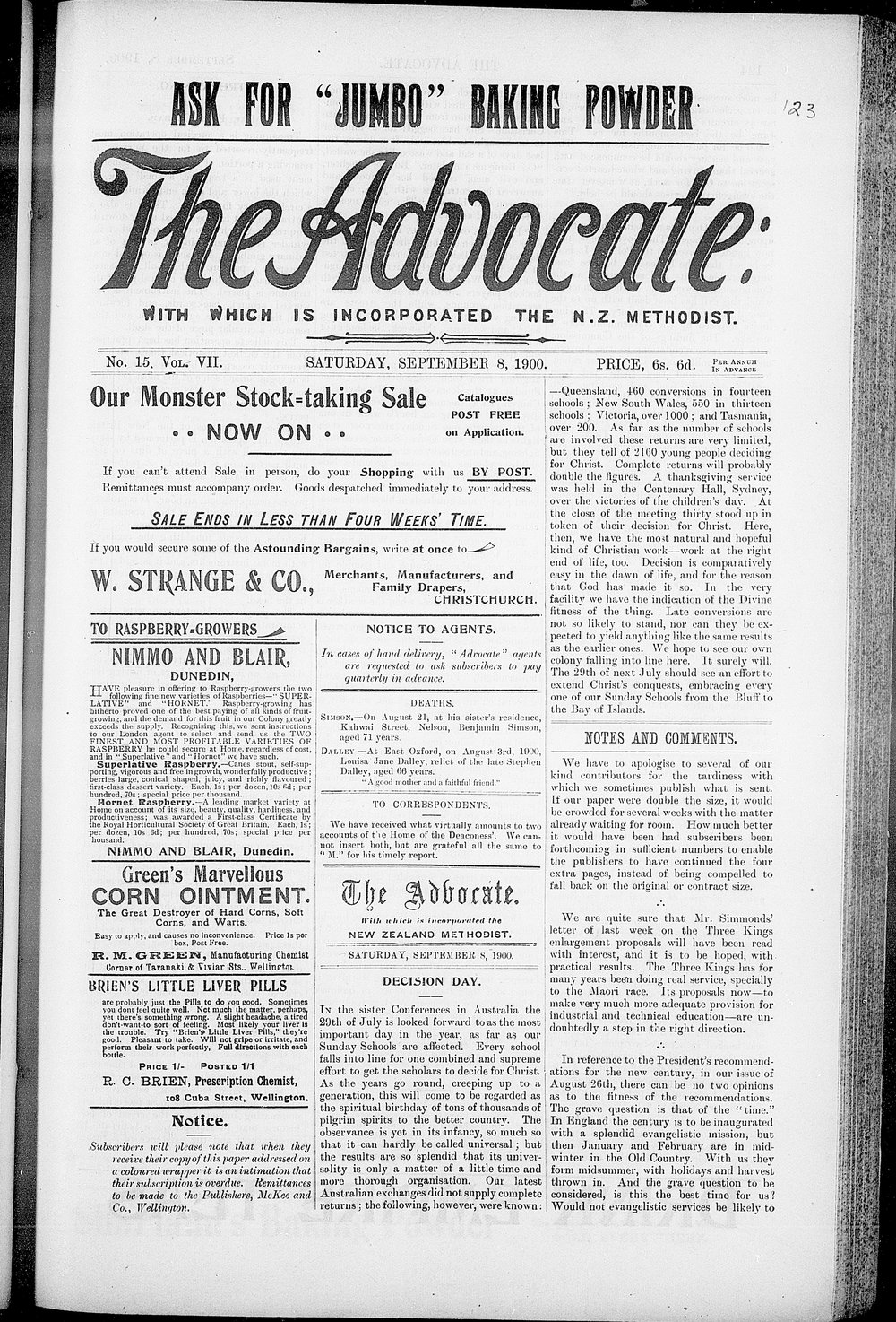 The Advocate: 8th September 1900