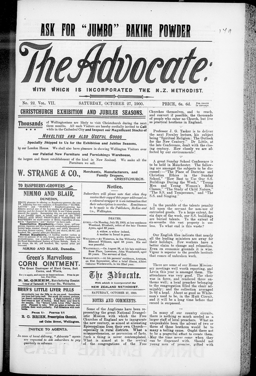 The Advocate: 27th October 1900