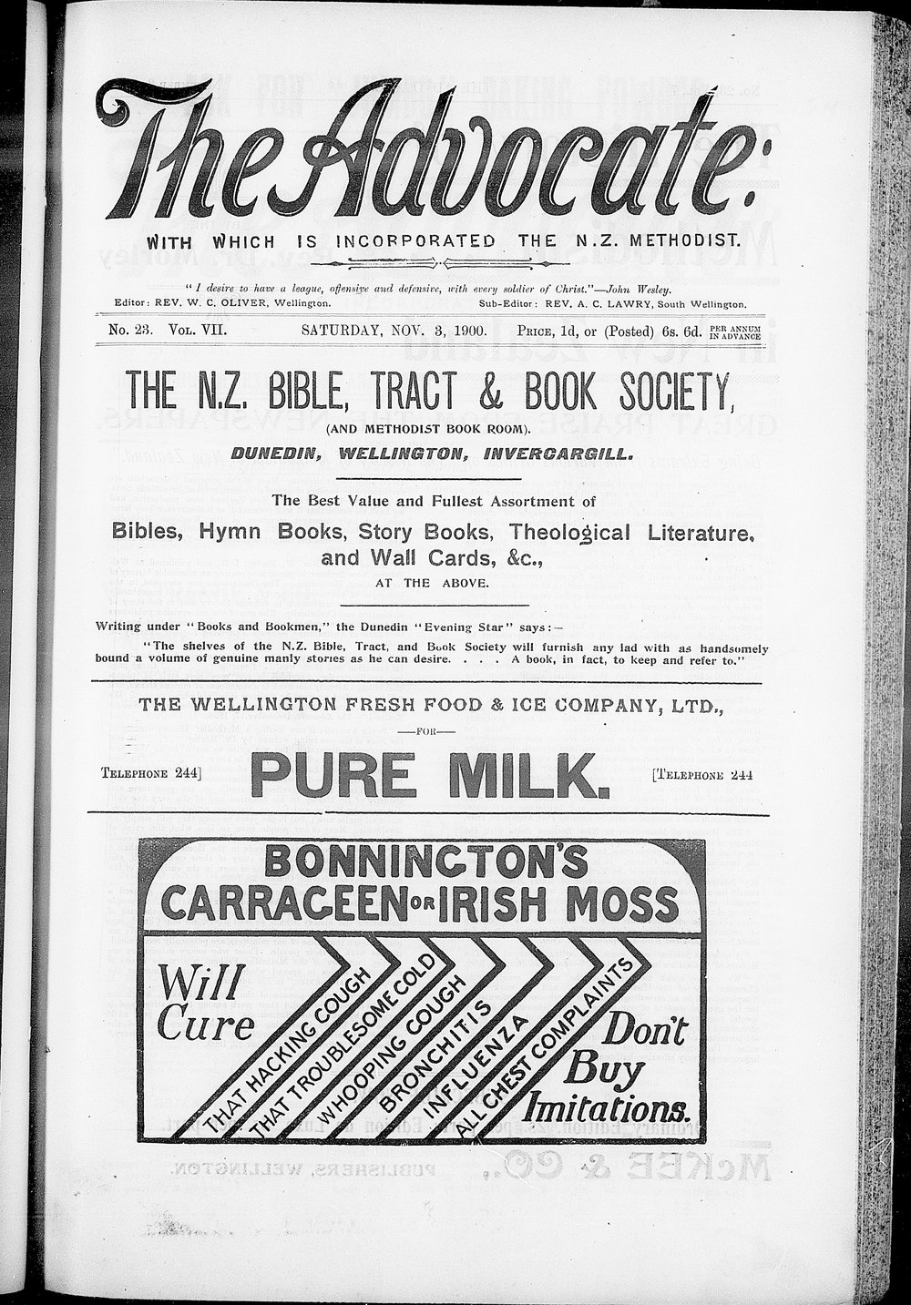 The Advocate: 3rd November 1900