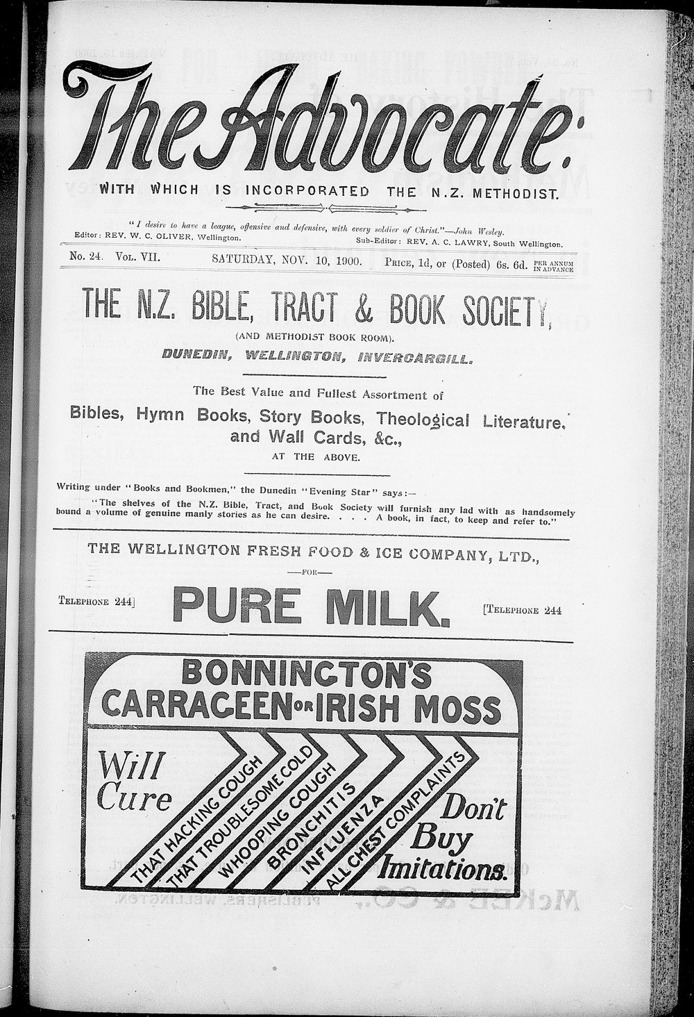 The Advocate: 10th November 1900