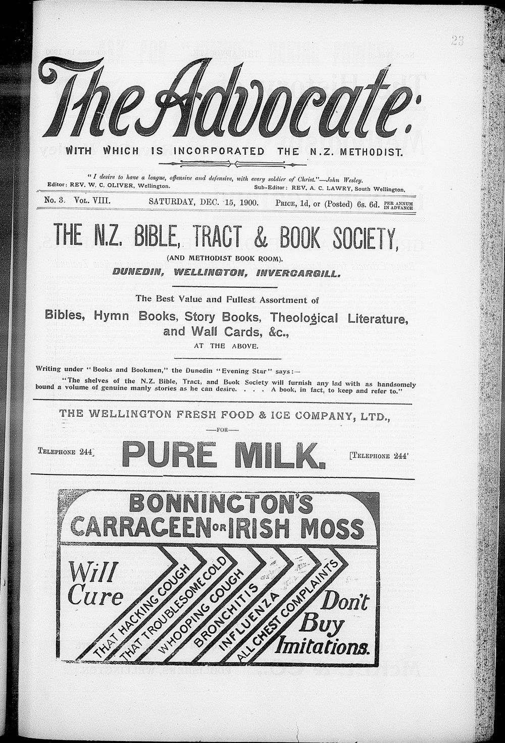 The Advocate: 15th December 1900