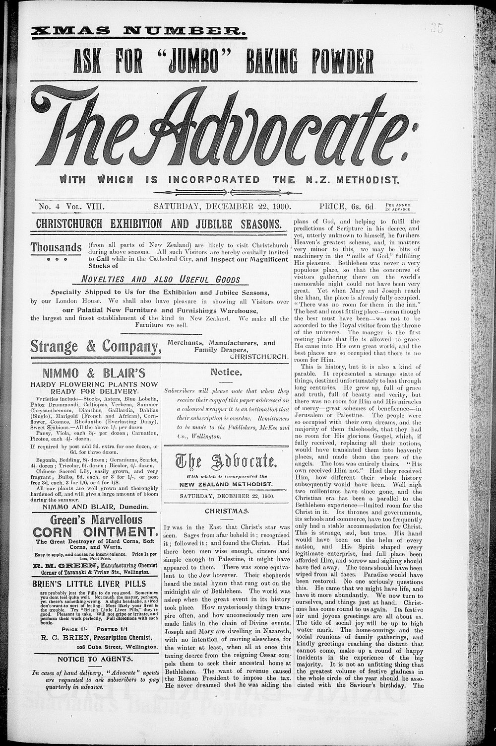 The Advocate: 22nd December 1900