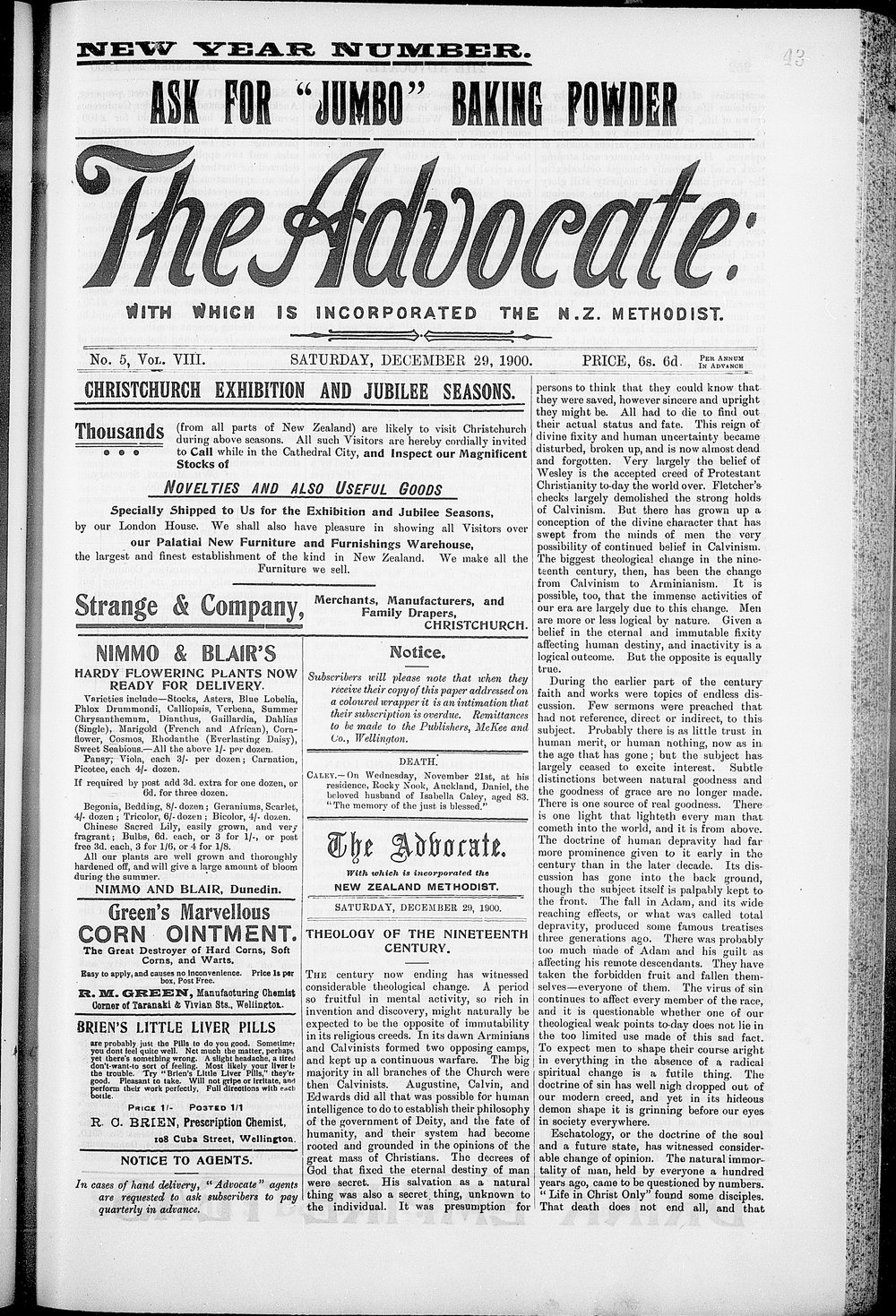 The Advocate: 29th December 1900