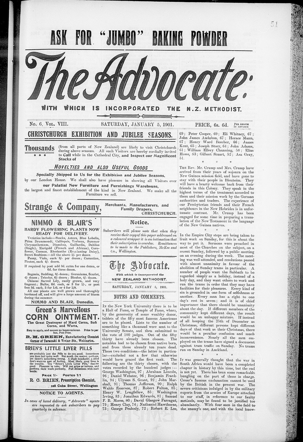 The Advocate: 5th January 1901