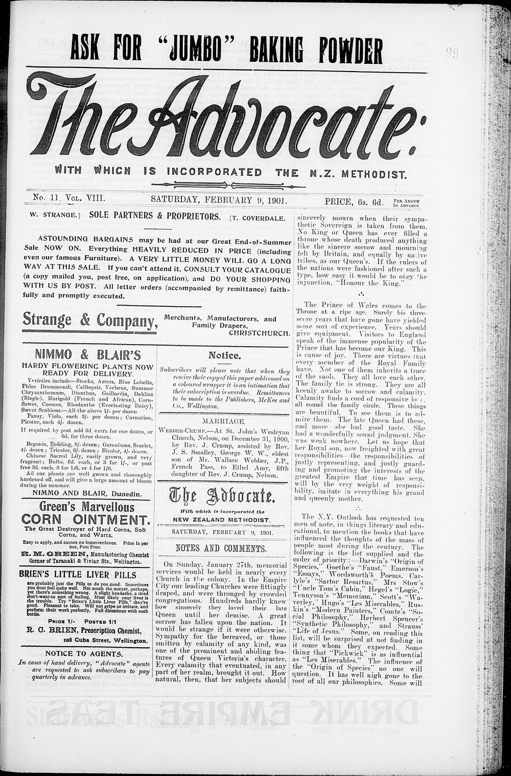 The Advocate: 9th February 1901