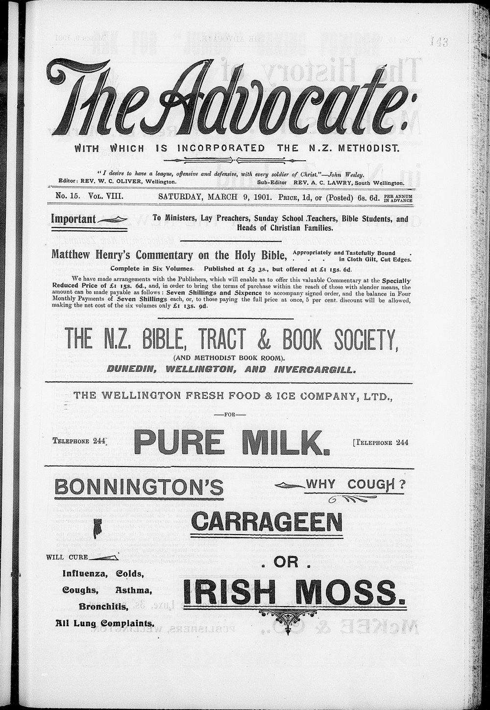 The Advocate: 9th March 1901