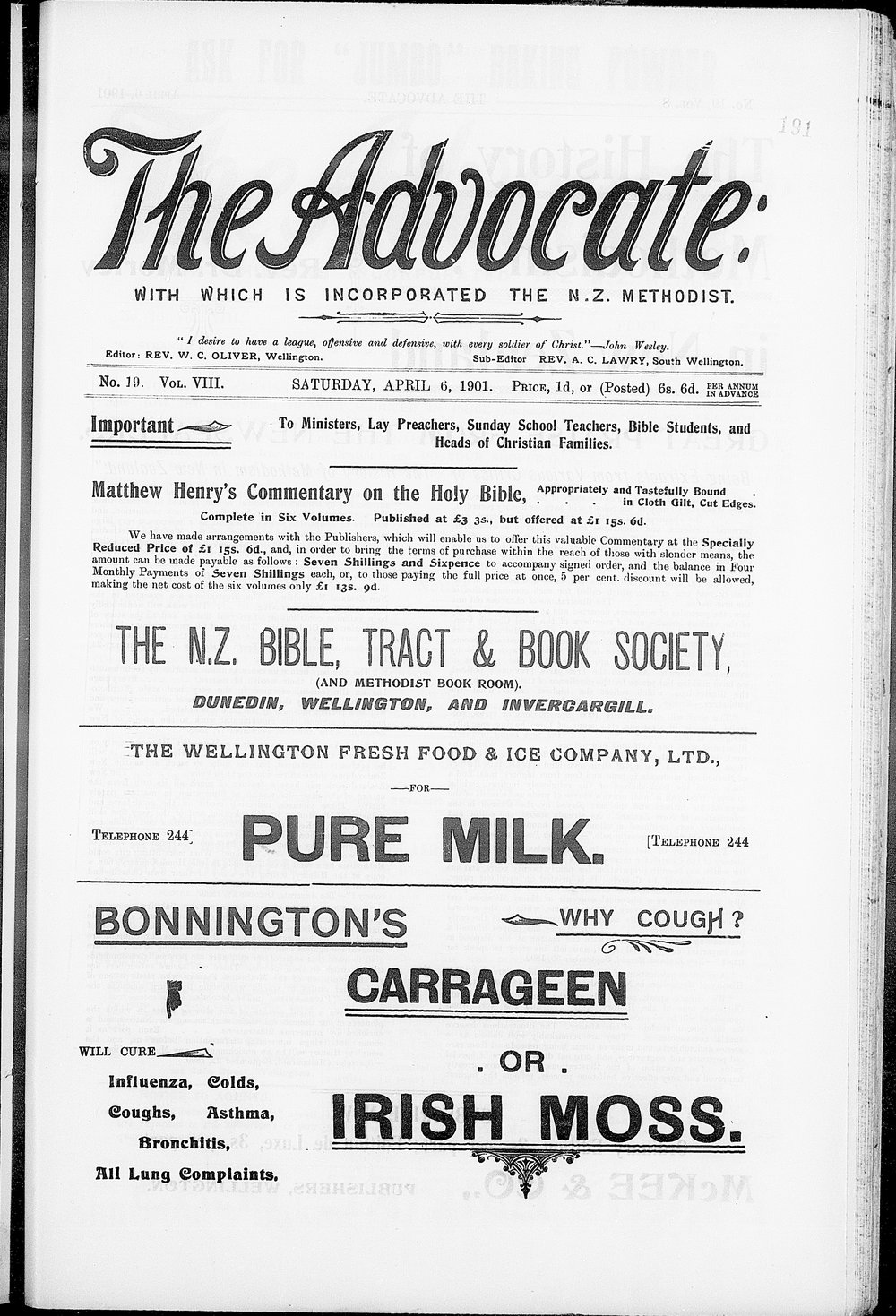 The Advocate: 6th April 1901