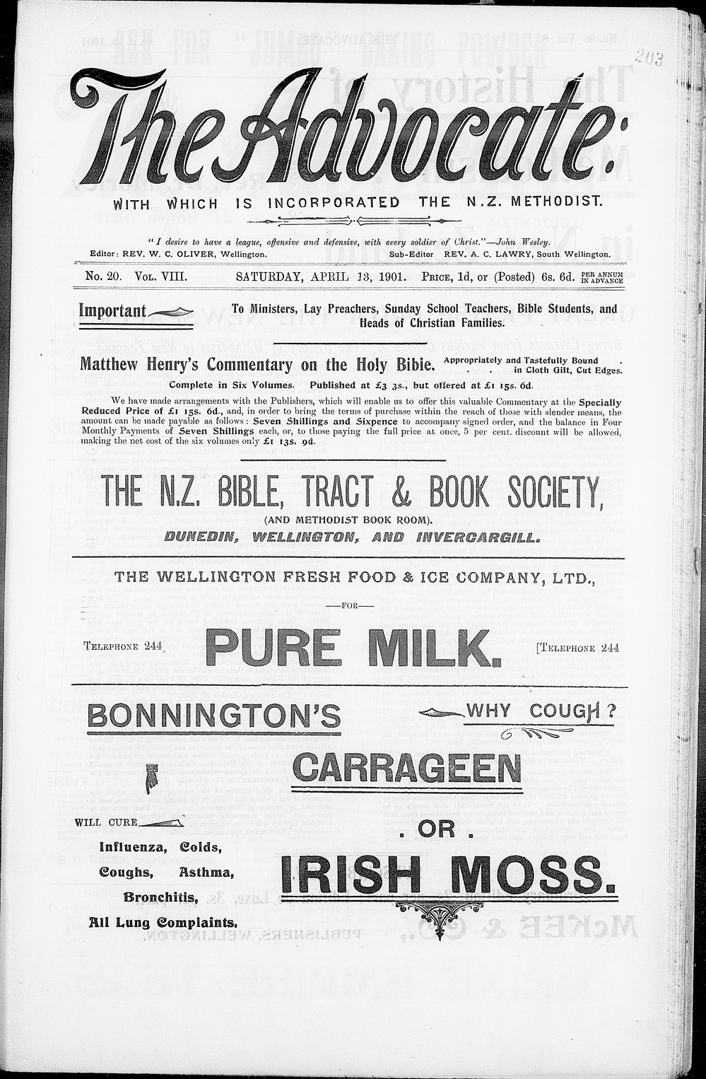 The Advocate: 13th April 1901